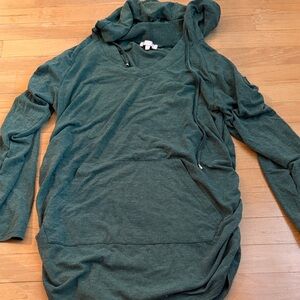 Women's Hooded Long Sleeve Tee in Forest Green